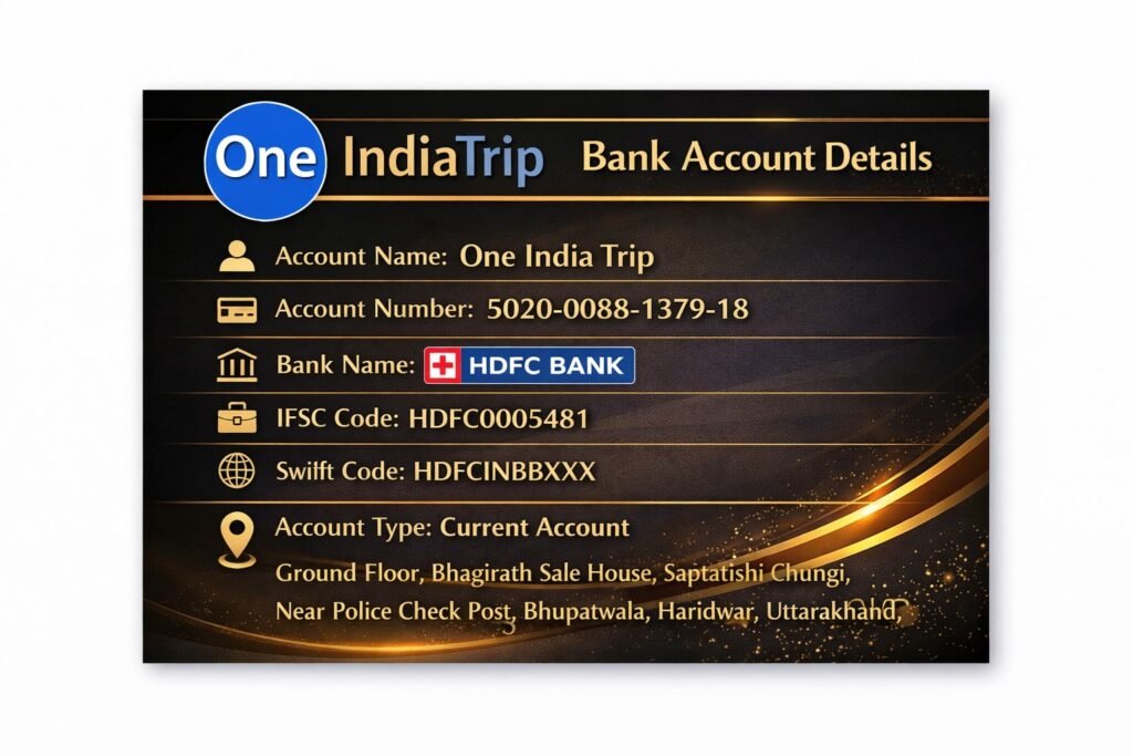 One India Trip bank account details